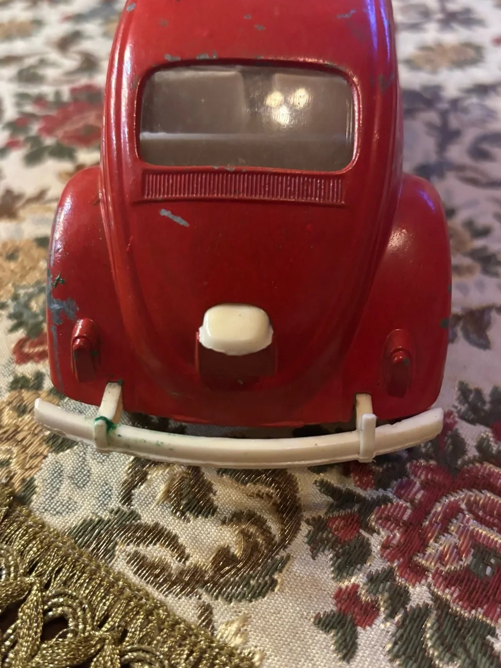 Vintage Hubley Gabriel 1480 Volkswagen Beetle VW Bug Metal Toy Car Red 7”